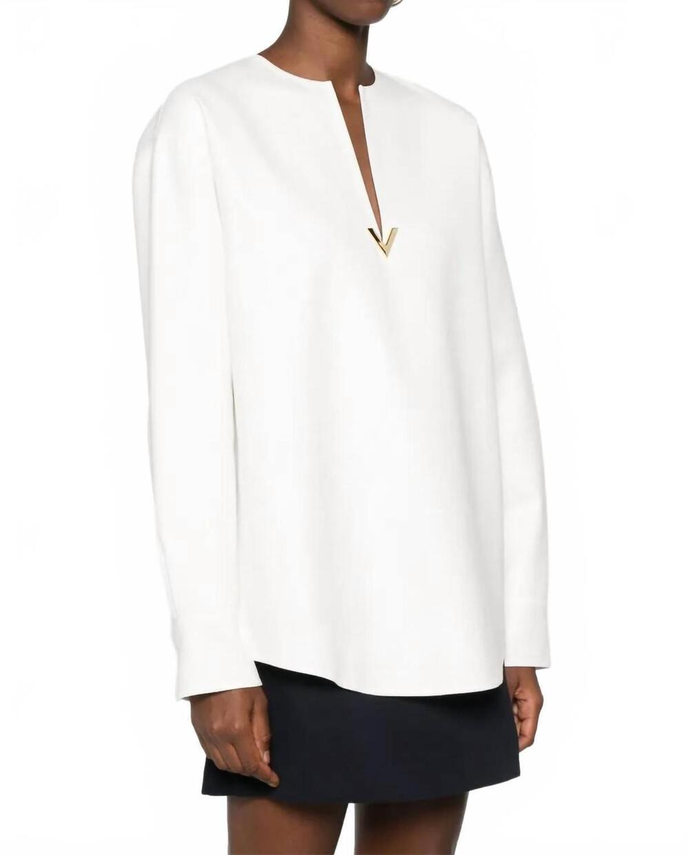 NEW VALENTINO GARAVANI cady couture top in avorio